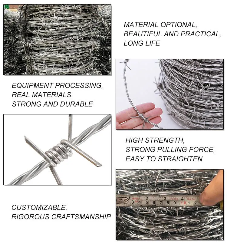 Wholesale Factory Hot DIP Galvanized Barbed Security Wire Barrier Wall Fence Barbed Wire